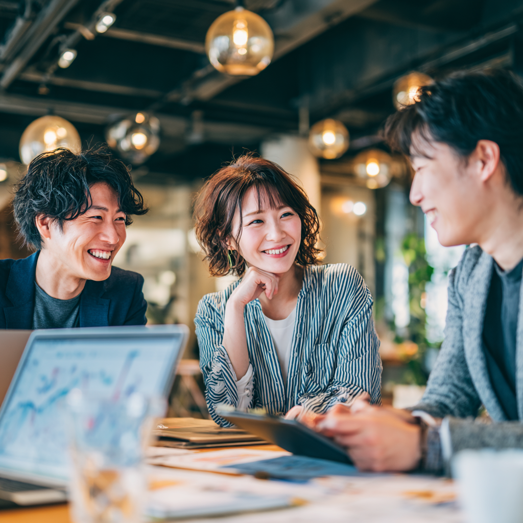 チームで協力して働く様子